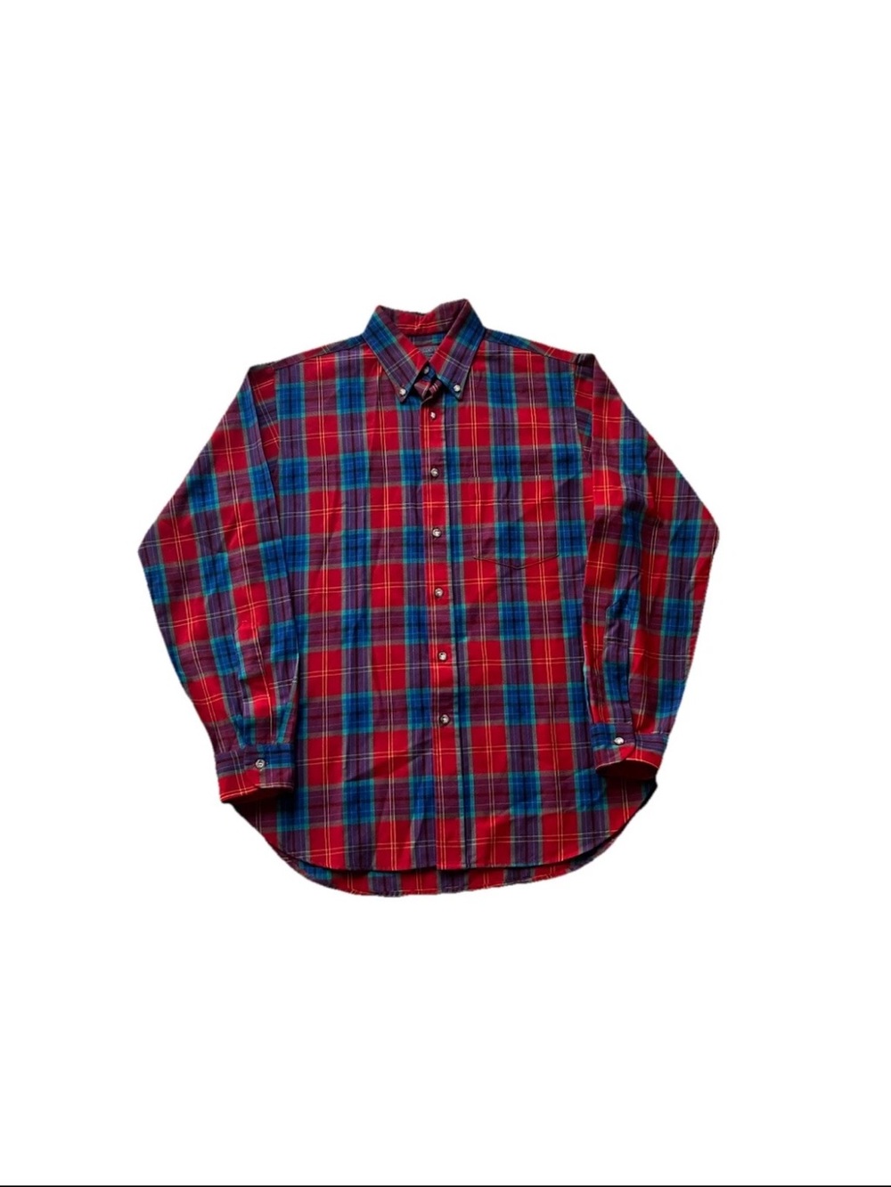 VTG Pendleton The Lodge Shirt Long Sleeve Red Flannel Size Medium 70s 80s